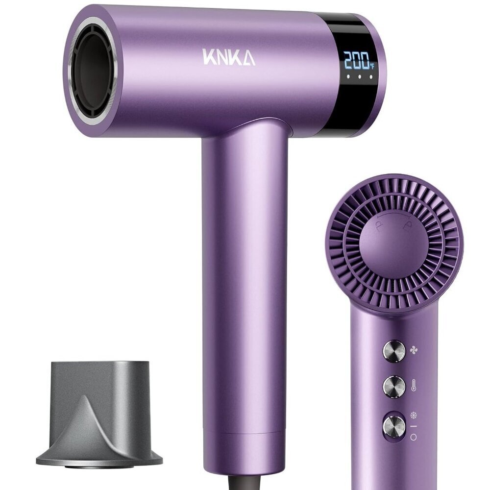 Hair Dryer High Speed Ionic 1500W Salon Home Travel Nozzle Purple